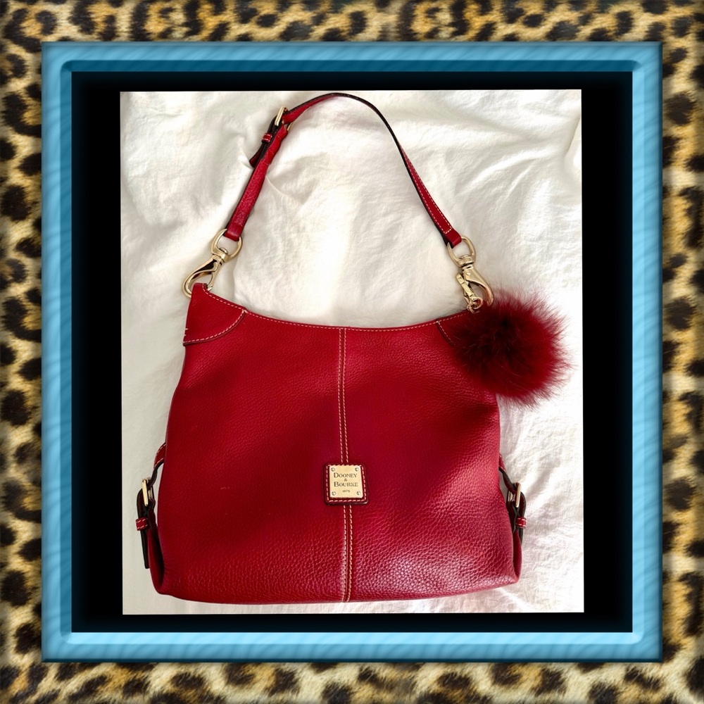 👑✅PRICE FIRM✅ Dooney & Bourke Cherry Red Leather Shoulder Bag